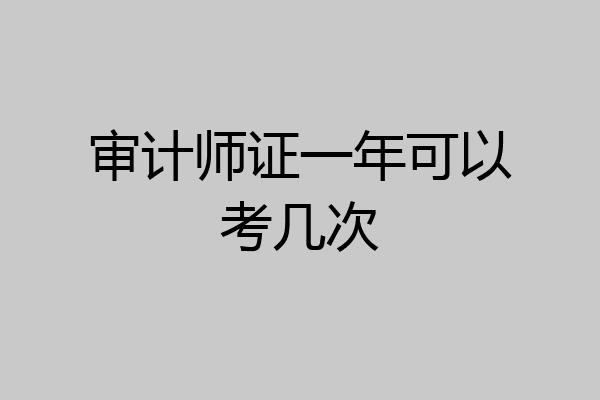 审计师证一年可以考几次
