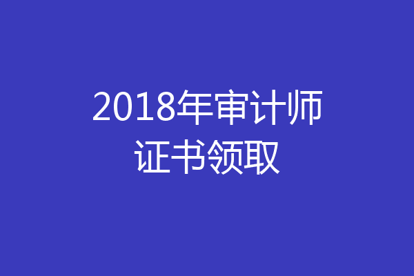 2018年审计师证书领取