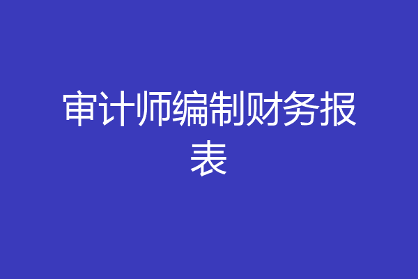 审计师编制财务报表