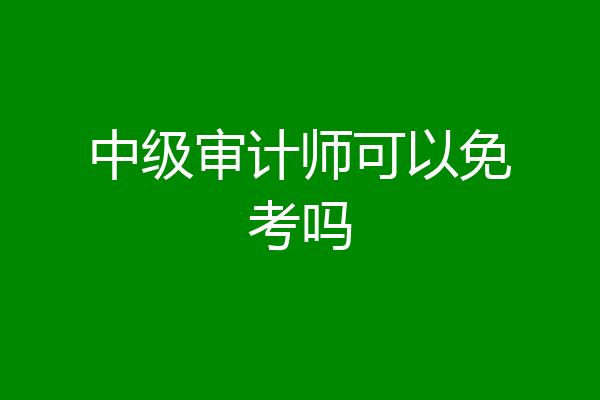 中级审计师可以免考吗