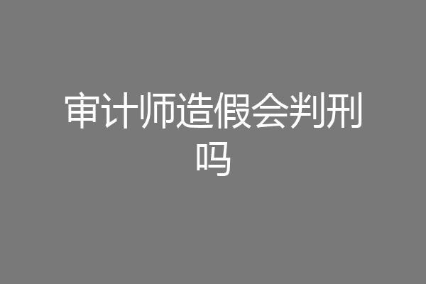审计师造假会判刑吗