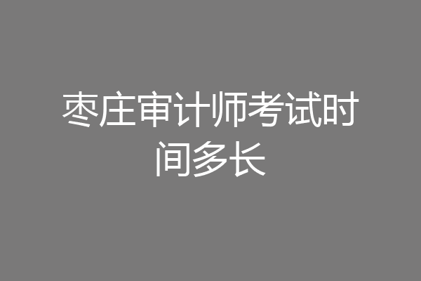 枣庄审计师考试时间多长
