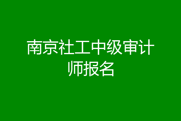 南京社工中级审计师报名