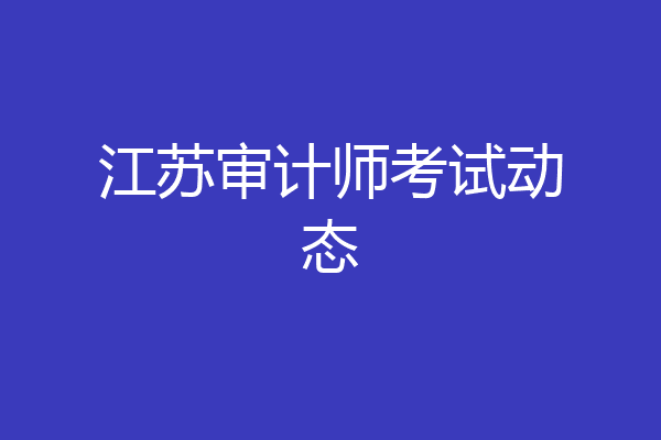 江苏审计师考试动态
