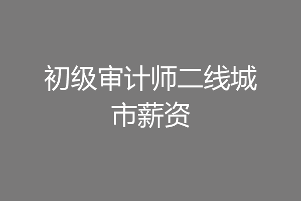 初级审计师二线城市薪资