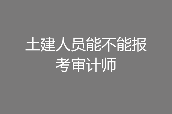 土建人员能不能报考审计师