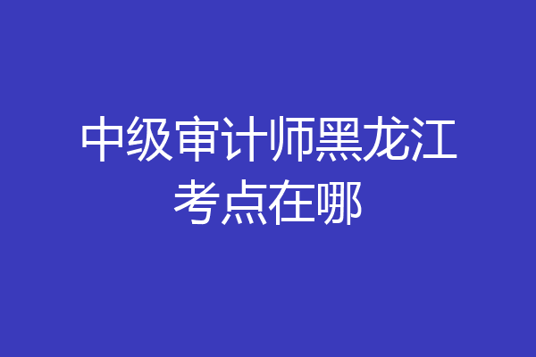 中级审计师黑龙江考点在哪