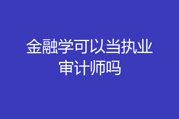 金融学可以当执业审计师吗