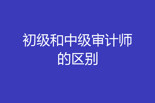 初级和中级审计师的区别