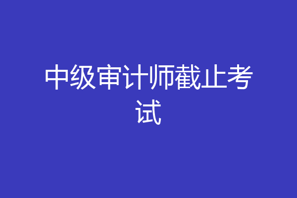 中级审计师截止考试