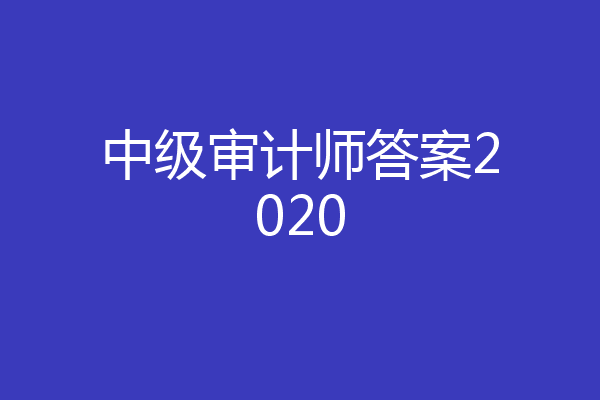 中级审计师答案2020