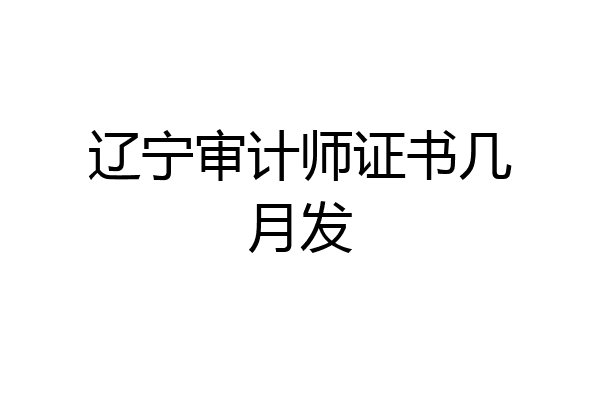 辽宁审计师证书几月发