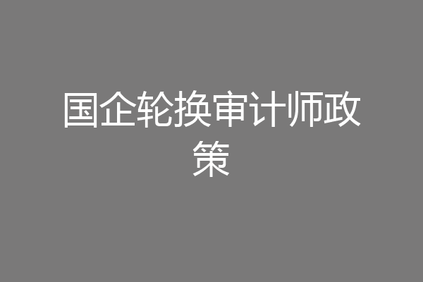国企轮换审计师政策