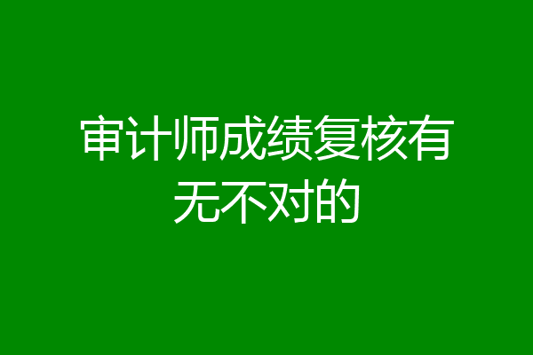 审计师成绩复核有无不对的
