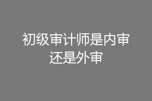 初级审计师是内审还是外审