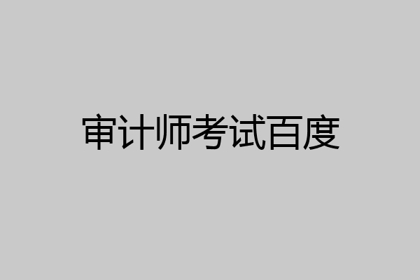 审计师考试百度