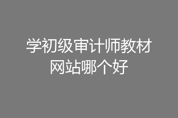 学初级审计师教材网站哪个好