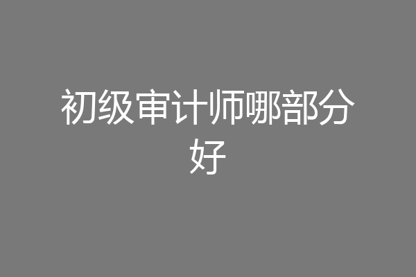 初级审计师哪部分好