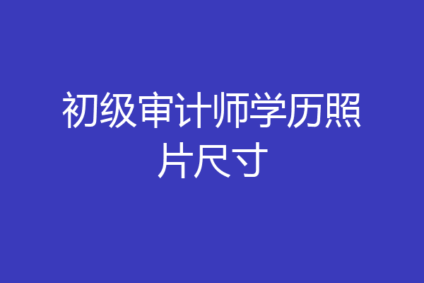 初级审计师学历照片尺寸