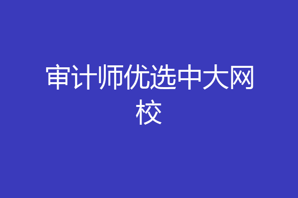 审计师优选中大网校