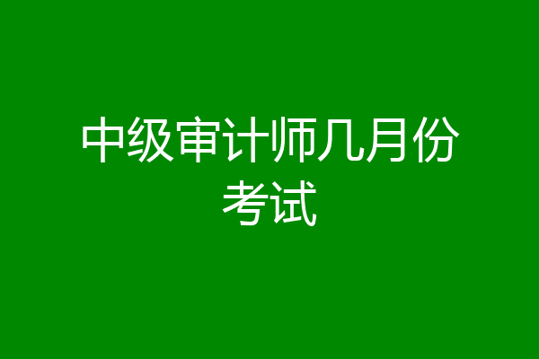 中级审计师几月份考试