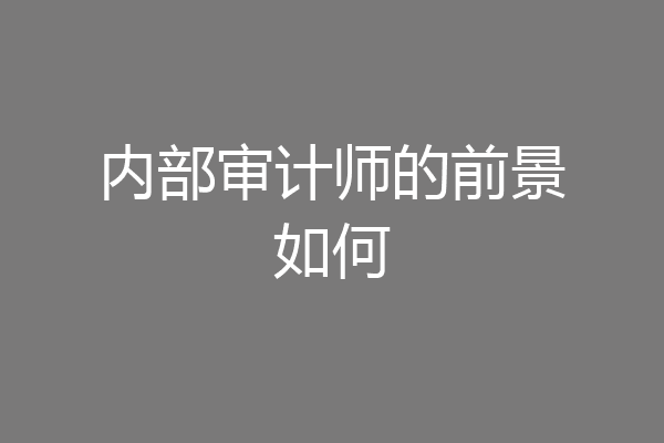 内部审计师的前景如何