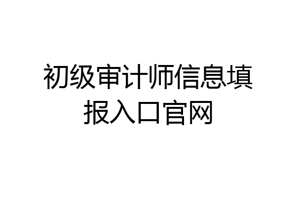 初级审计师信息填报入口官网