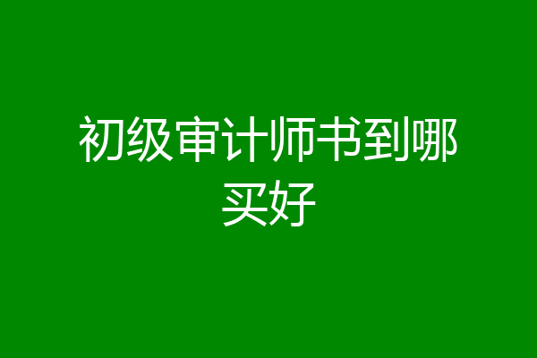 初级审计师书到哪买好