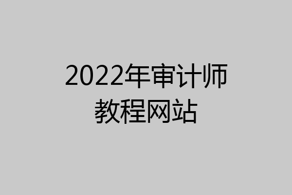 2022年审计师教程网站