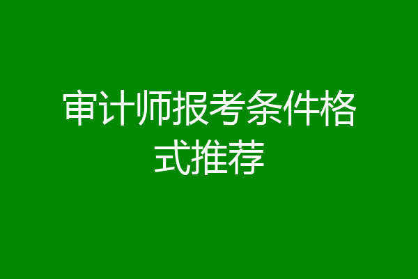 审计师报考条件格式推荐