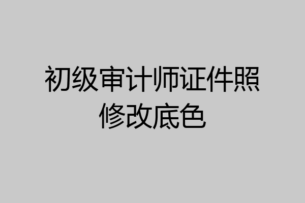 初级审计师证件照修改底色