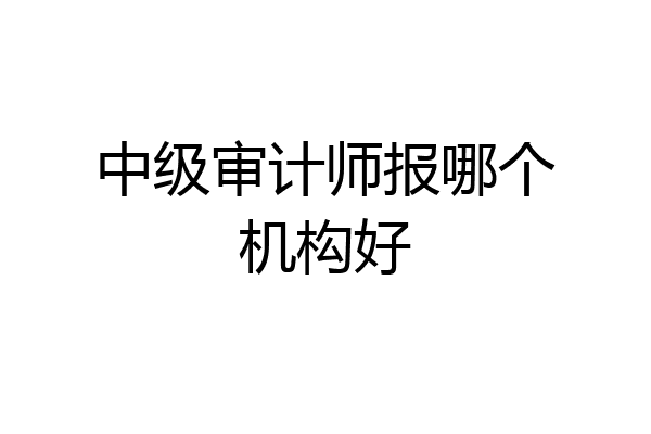 中级审计师报哪个机构好