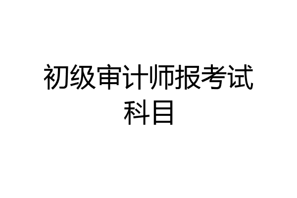 初级审计师报考试科目