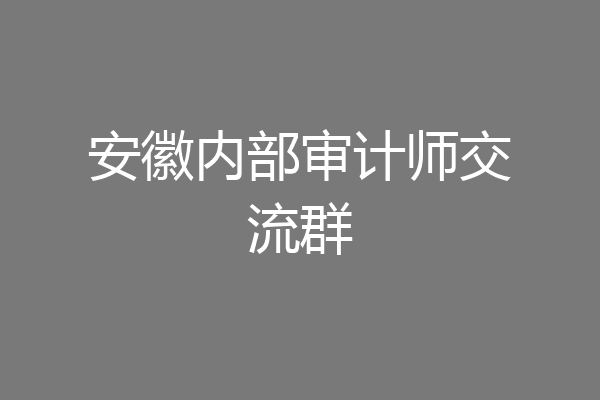 安徽内部审计师交流群