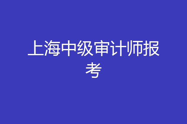 上海中级审计师报考