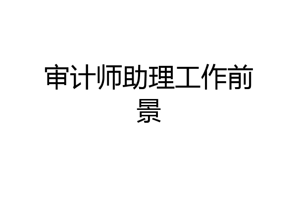 审计师助理工作前景