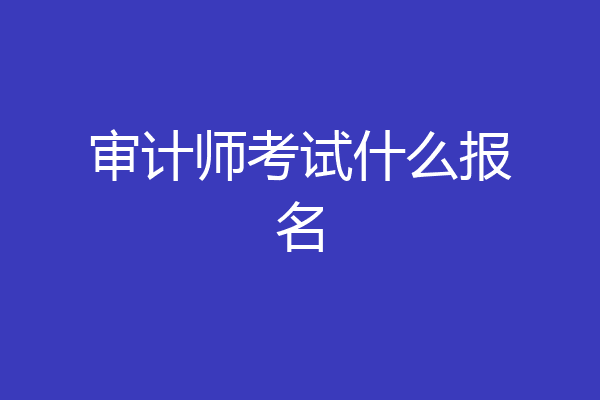 审计师考试什么报名