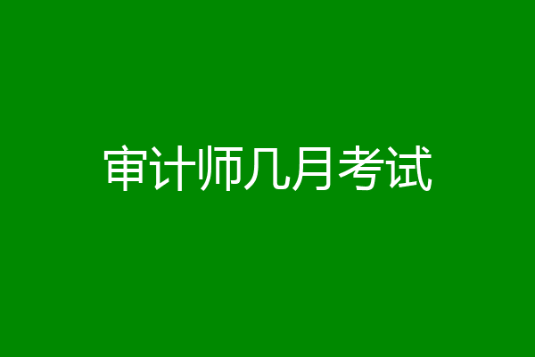 审计师几月考试