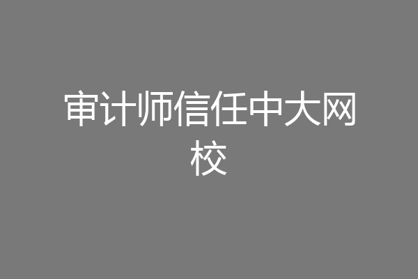 审计师信任中大网校