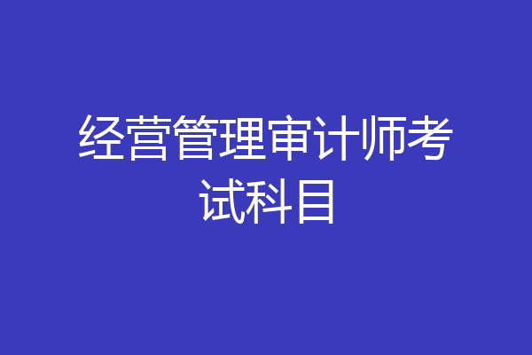 经营管理审计师考试科目