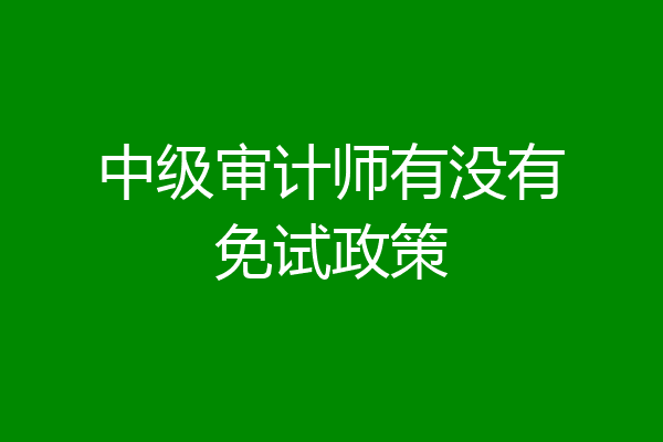 中级审计师有没有免试政策