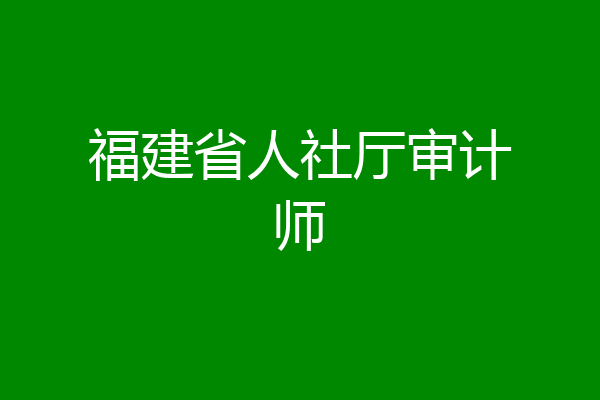 福建省人社厅审计师