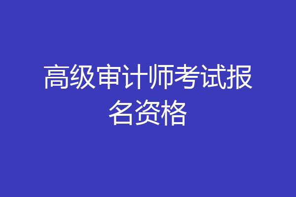 高级审计师考试报名资格