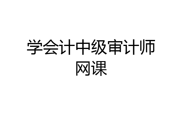 学会计中级审计师网课