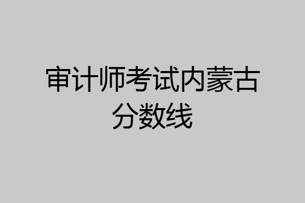 审计师考试内蒙古分数线