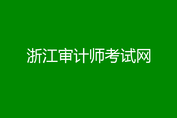 浙江审计师考试网