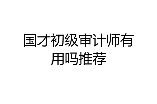 国才初级审计师有用吗推荐