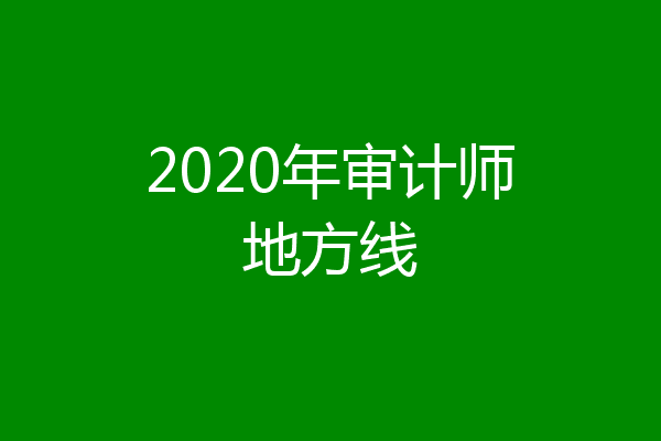 2020年审计师地方线