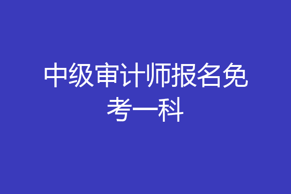 中级审计师报名免考一科