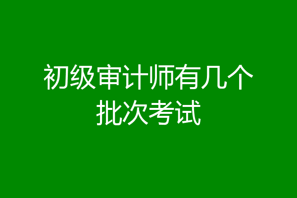 初级审计师有几个批次考试